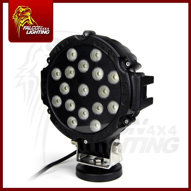 Hot Sale 7" 51W Red Ring Offroad Tractor ATV 4X4 LED Work Light 3
