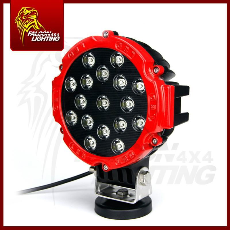 Hot Sale 7" 51W Red Ring Offroad Tractor ATV 4X4 LED Work Light 2