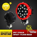 Hot Sale 7" 51W Red Ring Offroad Tractor ATV 4X4 LED Work Light 1