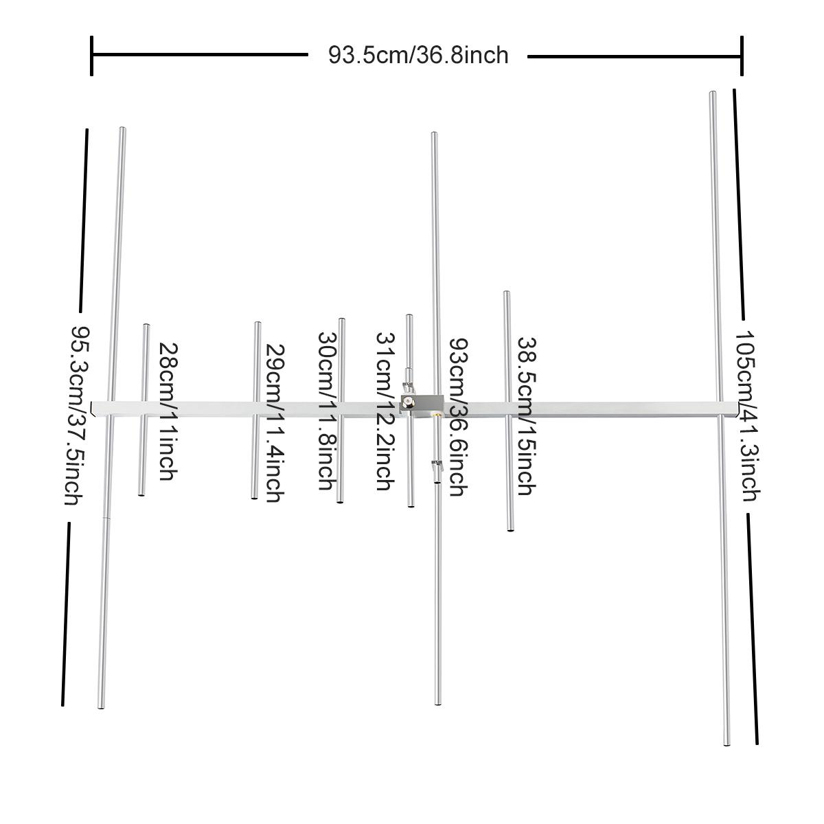  HYS Dual-Band 9.5/11.5dBi 100W Yagi 8 Element Beam Antenna  2