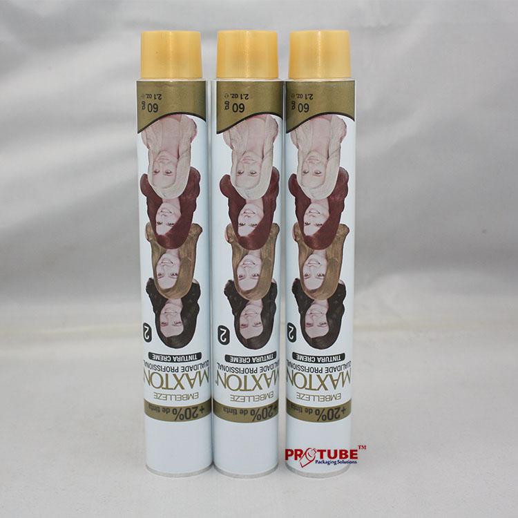 OEM Service collapsible aluminum hair color cream tube