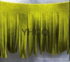 high quality full color suede  leather fringe tassel trim 