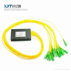 1x16 PLC module optical splitter 2.0/3.0mm without connector for FTTH