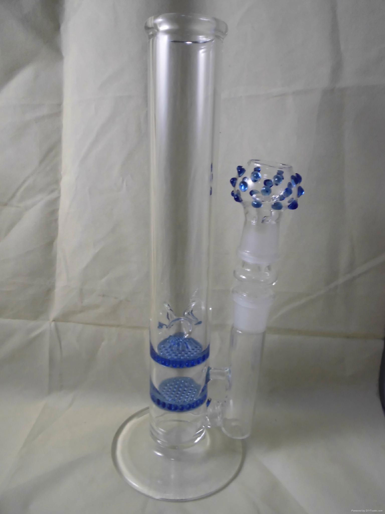 Glass Water Pipe With Honey Comb 5