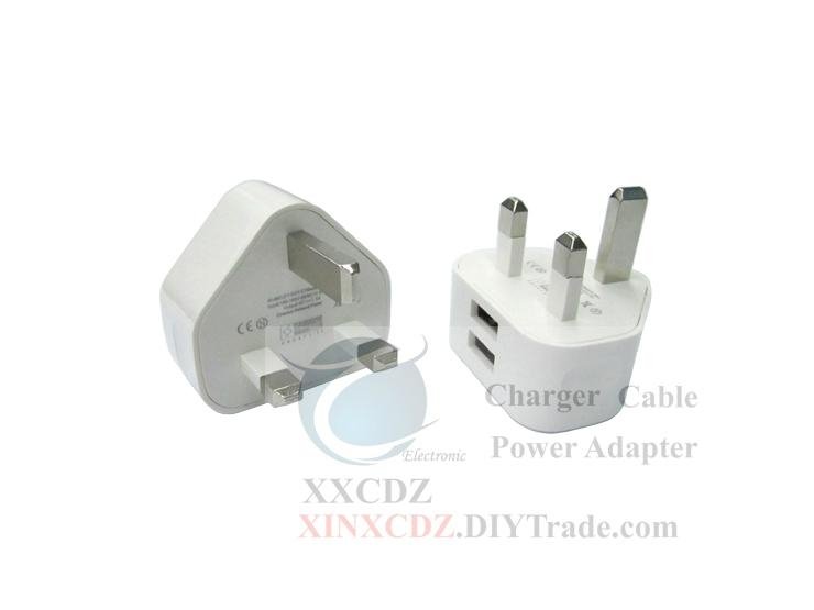 UK Double-USB Charger 5V 2A For Phone