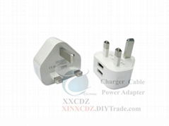 英規雙USB充電器5V2A