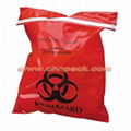 self adhesive tape red plastic biohazard bag for clinical 1