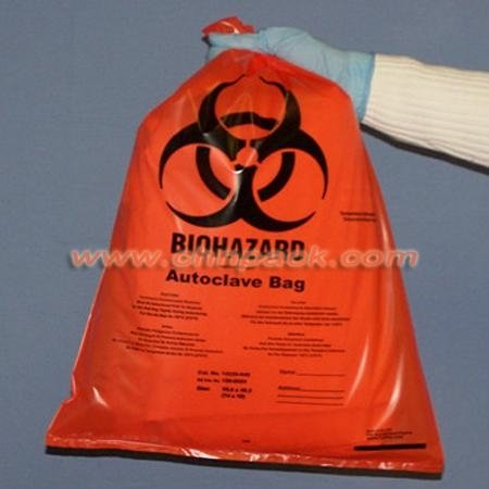 self adhesive tape red plastic biohazard bag for clinical 2