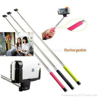 Extendable Handheld Wireless Bluetooth Shutter Selfie Monopod Stick + Holder for 2