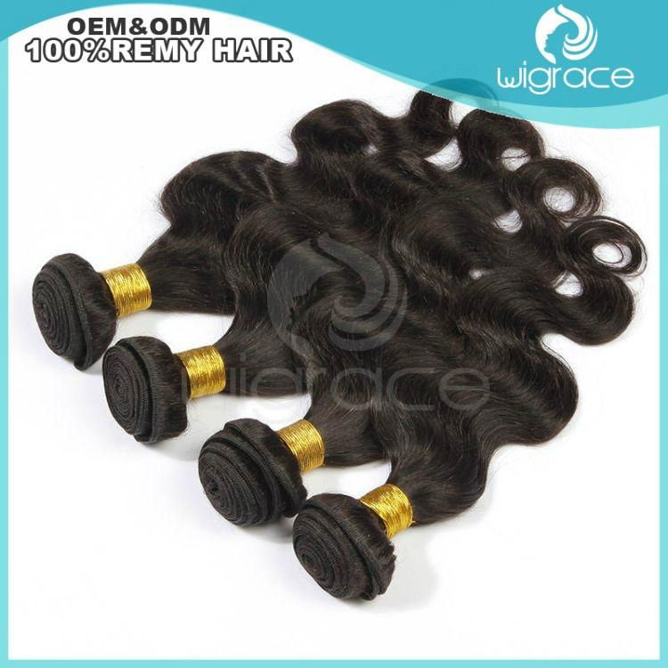 Unprocessed remy Indian human hair body wave 14inch hair weft hair extension 4