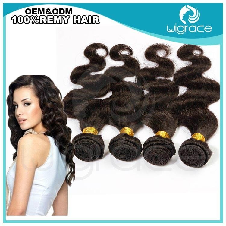 Unprocessed remy Indian human hair body wave 14inch hair weft hair extension 2