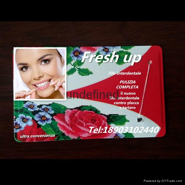 Ultrathin, paper card dental floss waxed,mint FH073 Fenghe (China