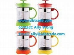 350ml 600ML 800ml  plastic colour coffee and tea plunger