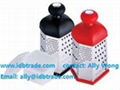 6 sides stainless steel grater with plastic container slicer