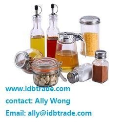 china 8pcs condiment set salt pepper oil glass bottle mug with wire stand