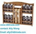 13pcs spice bottles with rotatable wooden rack 2