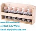 13pcs spice bottles with rotatable wooden rack 3