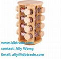 13pcs spice bottles with rotatable wooden rack 5