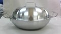 3ply stainless steel wok with double