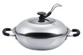 3ply stainless steel wok 32cm with single handle 1