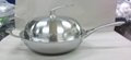 3ply stainless steel wok with long