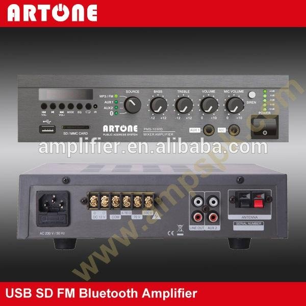 Mini MP3 USB FM Tuner Bluetooth PA Amplifier PMS-1030D