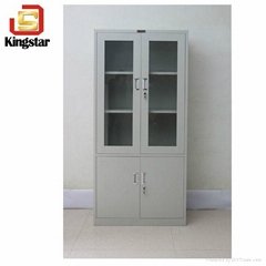 Glass Swing Door Shelf Support KD Steel Document Storage File Cabinet