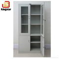 Glass Swing Door Shelf Support KD Steel Document Storage File Cabinet 2