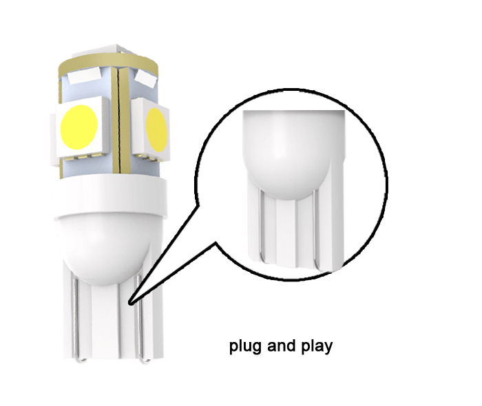 T10 LED automotive fog bulbs W5W 5050SMD*5PCS 2