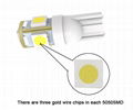 T10 LED automotive fog bulbs W5W 5050SMD*5PCS 3