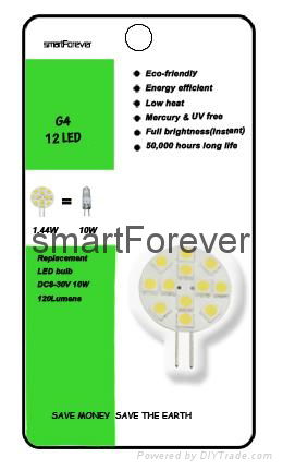 G4 led automotive bulbs 8-30V 5050*12pcs white three chip 2