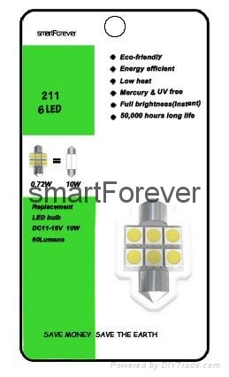 211 Car LED bulb 3-chip 5050SMD*6PCS 11-18V stoplight led lamps 5
