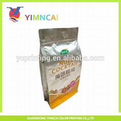 Promotional Heat Seal Snack Food Flat Bottom Pouch