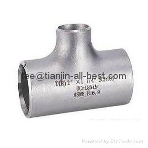 stainless steel straight tee ASME B16.9 pipe fitting  5