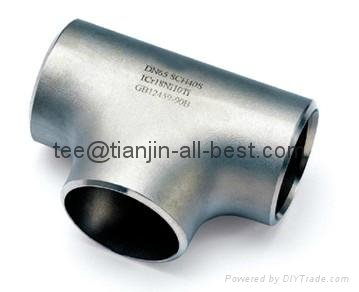 stainless steel straight tee ASME B16.9 pipe fitting  3