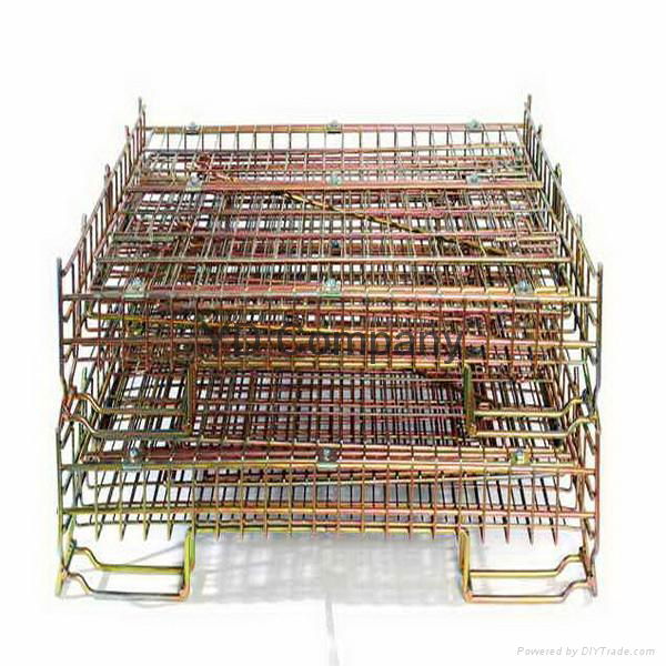 Zinc plated mobile wire mesh container 2