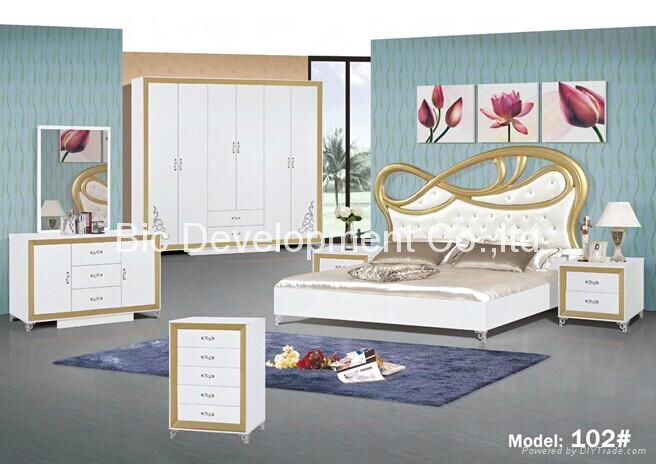 uv high gloss mdf  modern adult bedroom set