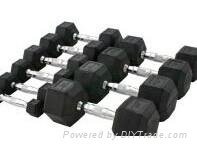 Fixed Hex rubber coated dumbbell