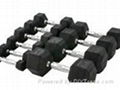 Fixed Hex rubber coated dumbbell