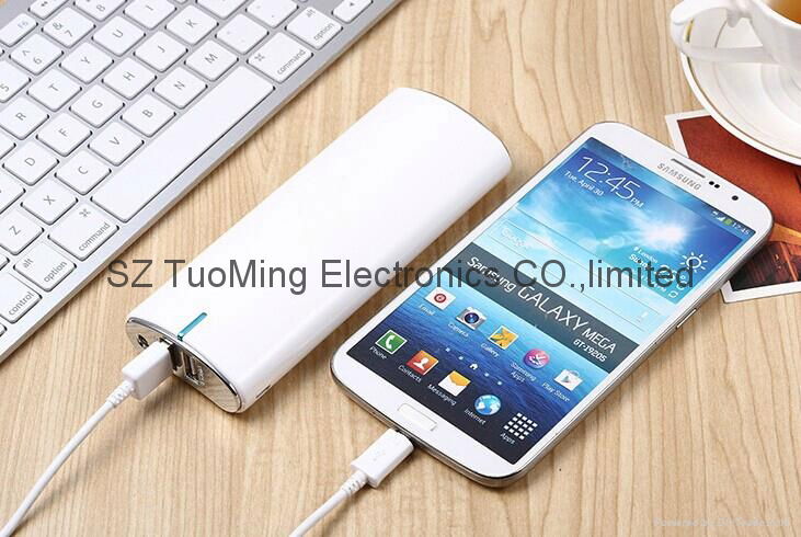 High quality with flashlight white smile portable power bank 5