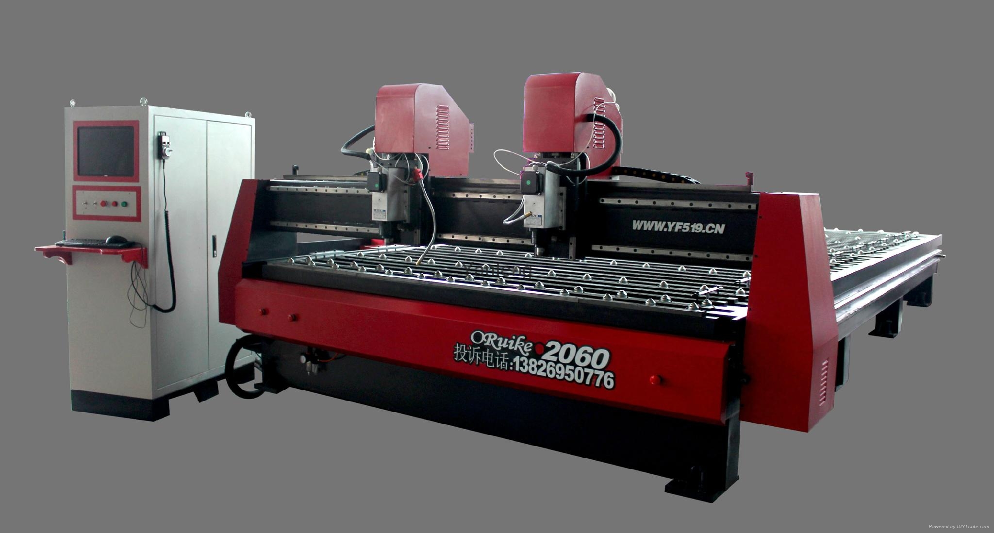 high efficiency 2000*6000mm two heads cnc metal cutting and engraving