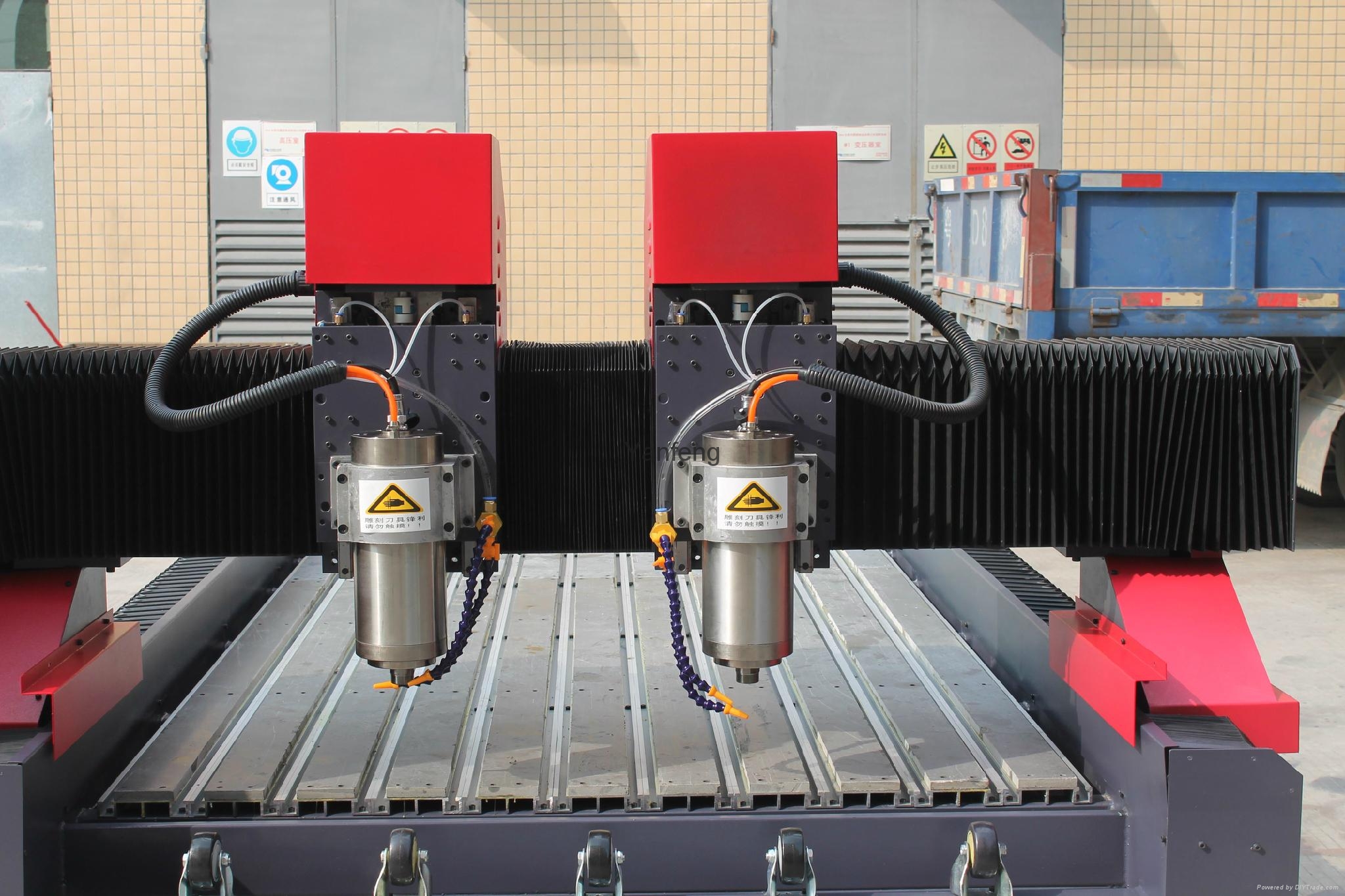 high efficiency two heads mable granite engraving and embossing machine