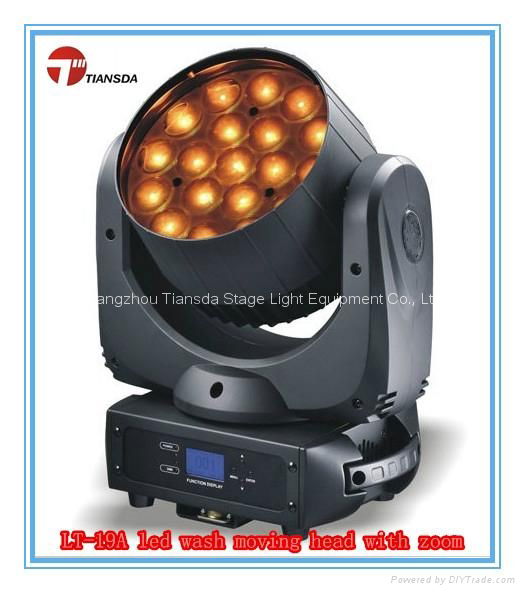 19PCS12W 4in1 LED Wash Moving Head Light with Zoom for Studio