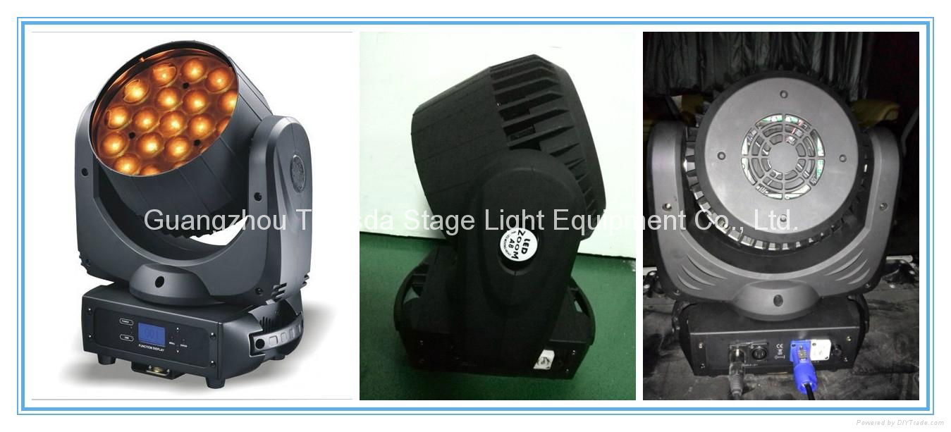 19PCS12W 4in1 LED Wash Moving Head Light with Zoom for Studio 3
