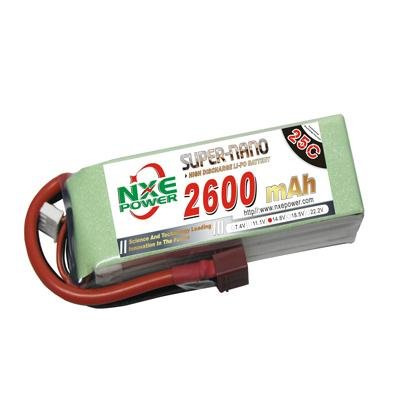 NXE2600mAh-25C-14.8V Softcase RC Helicopter Battery