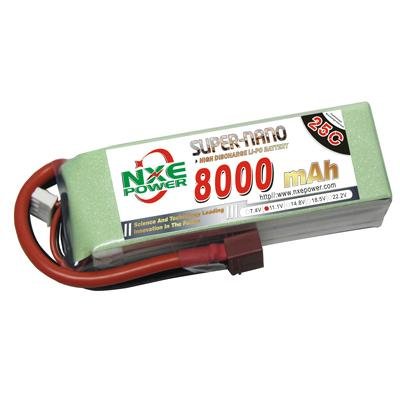 NXE8000mAh-25C-11.1V Softcase RC Helicopter Battery