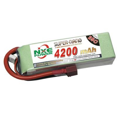 NXE4200mAh-25C-11.1V Softcase RC Helicopter Battery