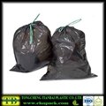 black plastic drawstring trash bags