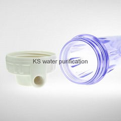 Blue transparent water filter carbon block housing