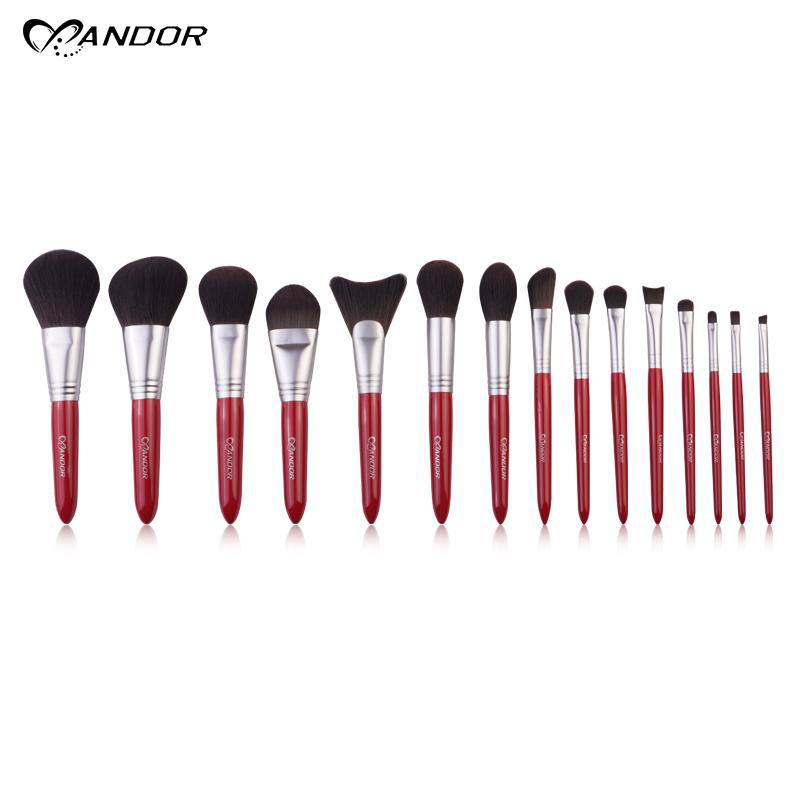 15 pcs Fashionable Soft Bristle Synthetic Hair Eco friendly Cosmetic Brush Kits 